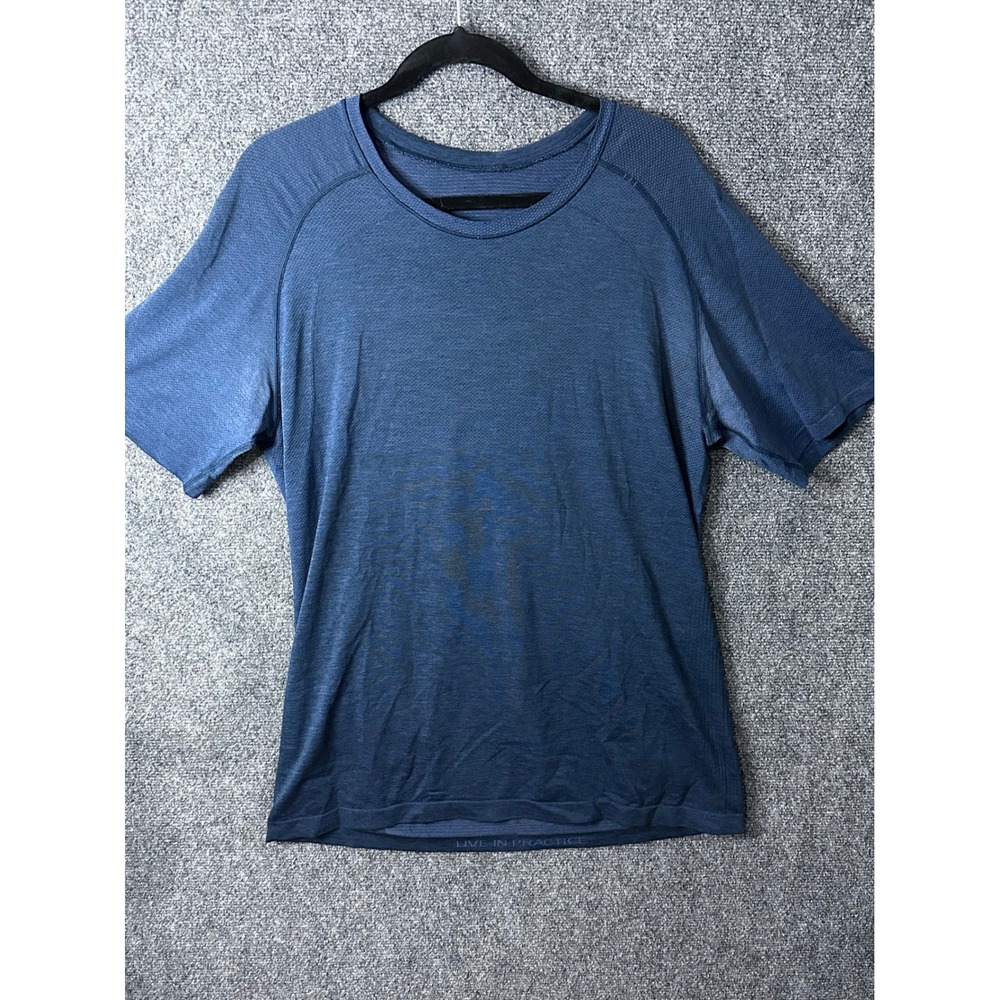 Lululemon Metal Vent Tech Short Sleeve Shirt Mens Blue Ombre Heathered Yoga Tee
